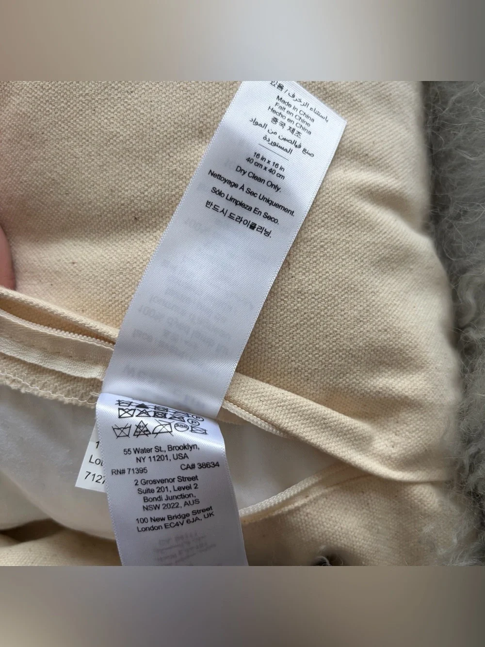 West Elm 100% Dyed Lamb Fur Mongolian Shag Curly Hair 16”x16” Pillow